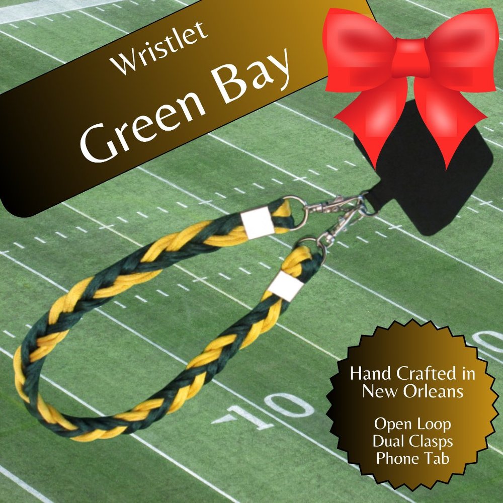 Braided Universal Phone Wristlet, Green Bay Football, Sports Team Colo…